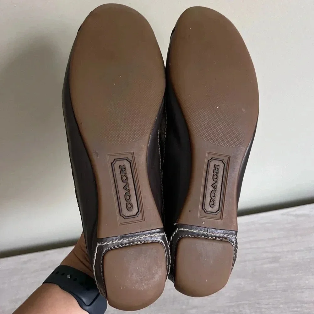 Coach SUEE Signature Brown Leather & Canvas Fashion Sneakers Size 8 - Picture 4 of 10